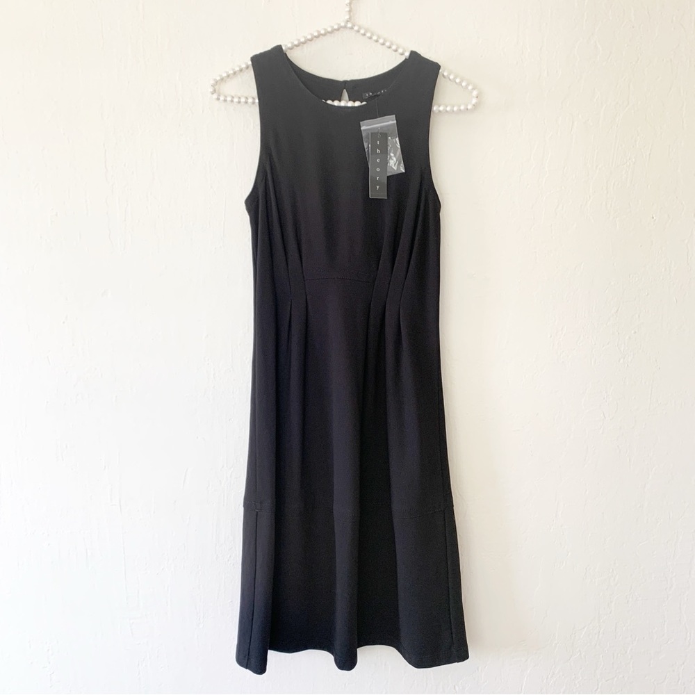 Theory Cadence Downtown Mini Dress in Black